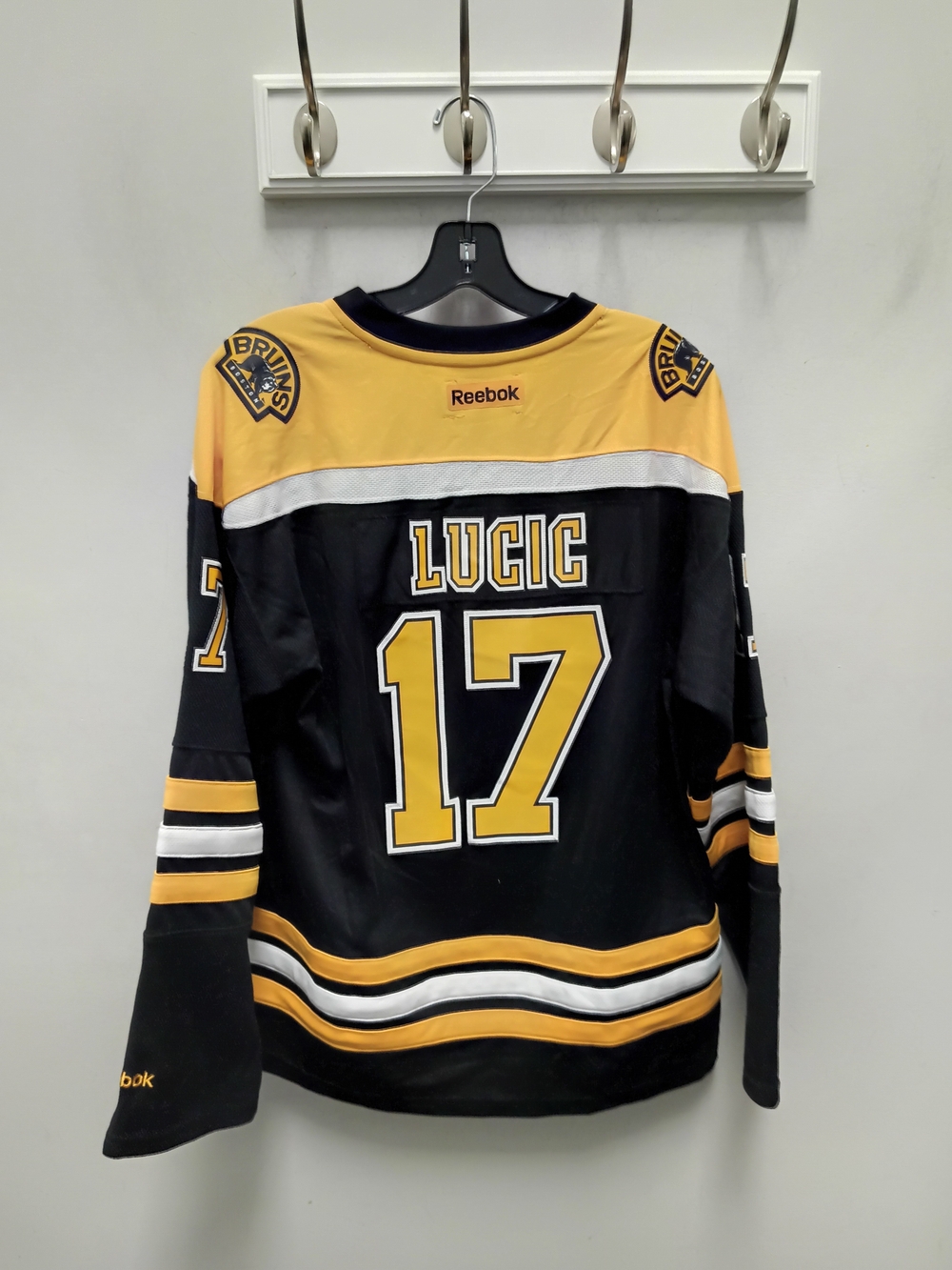 Reebok Boston Bruins Lucic #17 Black & Gold Hockey Jersey
